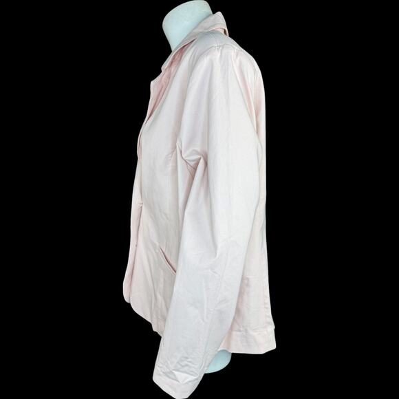 BEAUTIFUL by Lawrence Zarian Notch Collar Blazer Delicate Pink Medium NWOT - Picture 2 of 13